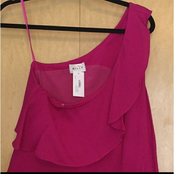 Milly Nora One Shoulder Ruffed Dress.. - Picture 5 of 8